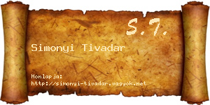 Simonyi Tivadar névjegykártya