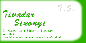 tivadar simonyi business card